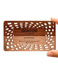BK Gift Kişiye Özel Mesleki Doktor Ahşap Kartvizit (Model 6-3) 50 ADET