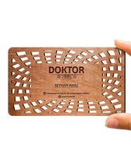 BK Gift Kişiye Özel Mesleki Doktor Ahşap Kartvizit (Model 6-1) 50 ADET