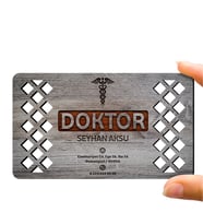 BK Gift Kişiye Özel Mesleki Doktor Ahşap Kartvizit (Model 5-4) 50 ADET
