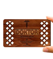 BK Gift Kişiye Özel Mesleki Doktor Ahşap Kartvizit (Model 5-3) 50 ADET