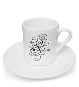 BK Gift Kişiye Özel Kaligrafi Harfli Türk Kahvesi Fincanı (Model 2)