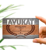 BK Gift Kişiye Özel Mesleki Avukat Ahşap Kartvizit (Model 1) 50 ADET
