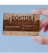 BK Gift Kişiye Özel Mesleki Doktor Ahşap Kartvizit (Model 1) 50 ADET