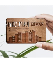 BK Gift Kişiye Özel Mesleki Mimar Ahşap Kartvizit (Model 3) 50 ADET