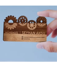 BK Gift Kişiye Özel Mesleki Mühendis Ahşap Kartvizit (Model 1) 50 ADET