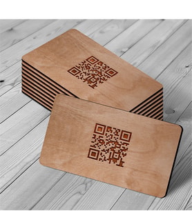 BK Gift Kişiye Özel Ahşap Barcode Kartvizit (Model 1F) 50 ADET