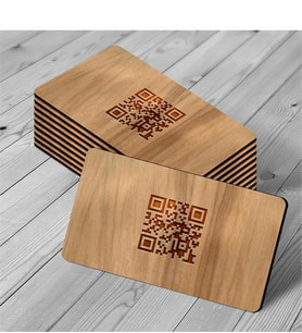 BK Gift Kişiye Özel Ahşap Barcode Kartvizit (Model 1E) 50 ADET