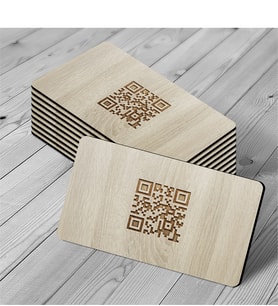 BK Gift Kişiye Özel Ahşap Barcode Kartvizit (Model 1C) 50 ADET