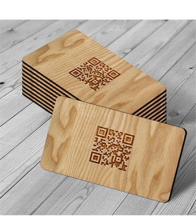 BK Gift Kişiye Özel Ahşap Barcode Kartvizit (Model 1A) 50 ADET