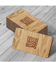 BK Gift Kişiye Özel Ahşap Barcode Kartvizit (Model 1A) 50 ADET