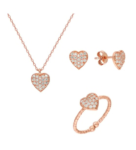 Gümüş Kalp Set EG0416S- Çiçeksepeti