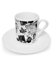 BK Gift Kişiye Özel İsimli Retro Gazete Tasarımlı Türk Kahvesi Fincanı - 2