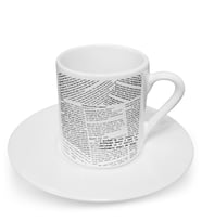BK Gift Kişiye Özel İsimli Retro Gazete Tasarımlı Türk Kahvesi Fincanı - 1