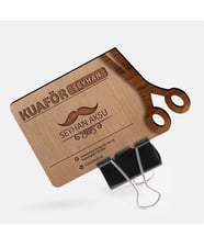 BK Gift Kişiye Özel Mesleki Kuaför & Erkek Kuaförü Ahşap Kartvizit (Model 3-2) 50 ADET