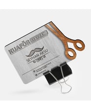BK Gift Kişiye Özel Mesleki Kuaför & Erkek Kuaförü Ahşap Kartvizit (Model 3-5) 50 ADET