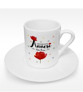 BK Gift Kişiye Özel Dünyanın En İyi Annesi Tasarımlı Türk Kahvesi Fincanı - 10