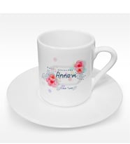 BK Gift Kişiye Özel Bugün Günlerden Canım Annem Tasarımlı Türk Kahvesi Fincanı - 1