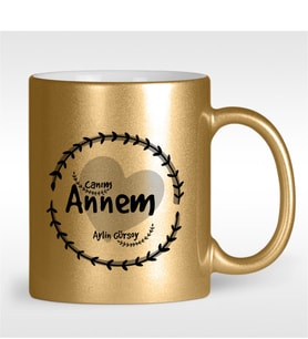 BK Gift Kişiye Özel Canım Annem Tasarımlı Altın Yaldızlı Kupa Bardak - 10