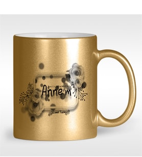 BK Gift Kişiye Özel Bugün Günlerden Canım Annem Tasarımlı Altın Yaldızlı Kupa Bardak - 1