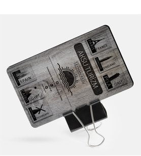 BK Gift Kişiye Özel Mesleki Turizm & Seyahat Ahşap Kartvizit (Model 3-6) 50 ADET