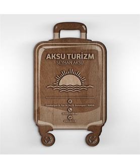 BK Gift Kişiye Özel Mesleki Turizm & Seyahat Ahşap Kartvizit (Model 2-5) 50 ADET