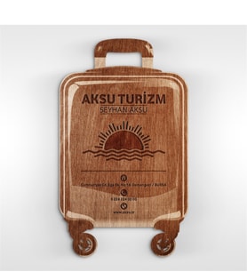 BK Gift Kişiye Özel Mesleki Turizm & Seyahat Ahşap Kartvizit (Model 2-1) 50 ADET