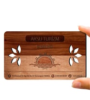 BK Gift Kişiye Özel Mesleki Turizm & Seyahat Ahşap Kartvizit (Model 1-6) 50 ADET