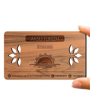 BK Gift Kişiye Özel Mesleki Turizm & Seyahat Ahşap Kartvizit (Model 1-4) 50 ADET