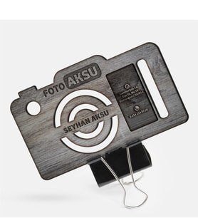 BK Gift Kişiye Özel Mesleki Fotoğraf Stüdyosu Ahşap Kartvizit (Model 2-6) 50 ADET