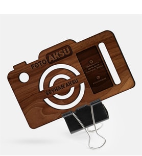 BK Gift Kişiye Özel Mesleki Fotoğraf Stüdyosu Ahşap Kartvizit (Model 2-3) 50 ADET