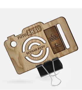 BK Gift Kişiye Özel Mesleki Fotoğraf Stüdyosu Ahşap Kartvizit (Model 2-2) 50 ADET