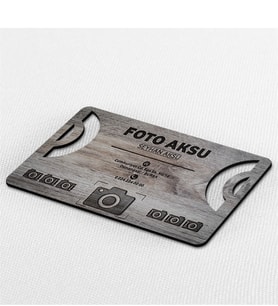 BK Gift Kişiye Özel Mesleki Fotoğraf Stüdyosu Ahşap Kartvizit (Model 1-8) 50 ADET