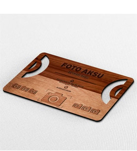 BK Gift Kişiye Özel Mesleki Fotoğraf Stüdyosu Ahşap Kartvizit (Model 1-7) 50 ADET