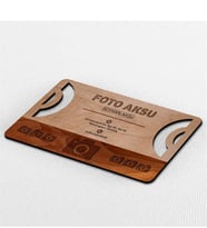 BK Gift Kişiye Özel Mesleki Fotoğraf Stüdyosu Ahşap Kartvizit (Model 1-6) 50 ADET