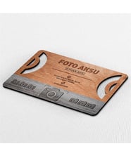BK Gift Kişiye Özel Mesleki Fotoğraf Stüdyosu Ahşap Kartvizit (Model 1-1) 50 ADET