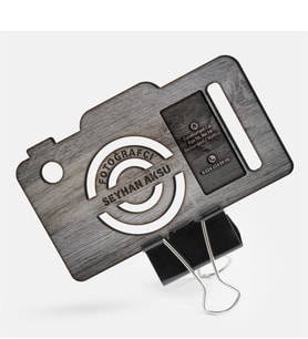 BK Gift Kişiye Özel Mesleki Fotoğrafçı Ahşap Kartvizit (Model 2-6) 50 ADET