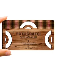BK Gift Kişiye Özel Mesleki Fotoğrafçı Ahşap Kartvizit (Model 1-8) 50 ADET