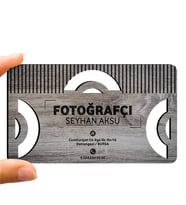BK Gift Kişiye Özel Mesleki Fotoğrafçı Ahşap Kartvizit (Model 1-6) 50 ADET