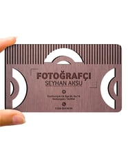 BK Gift Kişiye Özel Mesleki Fotoğrafçı Ahşap Kartvizit (Model 1-5) 50 ADET