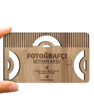 BK Gift Kişiye Özel Mesleki Fotoğrafçı Ahşap Kartvizit (Model 1-4) 50 ADET