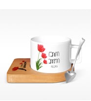 BK Gift Kişiye Özel Canım Annem Tasarımlı Ahşap Altlıklı Seramik Fincan - 11