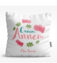 BK Gift Kişiye Özel Canım Annem Tasarımlı Beyaz  Yastık - 12