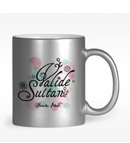 BK Gift Kişiye Özel Valide Sultan Tasarımlı Gümüş Yaldızlı Kupa Bardak - 3