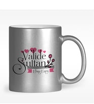 BK Gift Kişiye Özel Valide Sultan Tasarımlı Gümüş Yaldızlı Kupa Bardak - 2