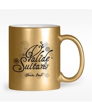 BK Gift Kişiye Özel Valide Sultan Tasarımlı Altın Yaldızlı Kupa Bardak - 3