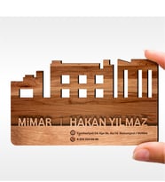 BK Gift Kişiye Özel Mesleki Mimar Ahşap Kartvizit (Model 1-6) 50 ADET