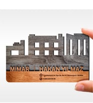 BK Gift Kişiye Özel Mesleki Mimar Ahşap Kartvizit (Model 1-3) 50 ADET