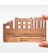 BK Gift Kişiye Özel Mesleki Mimar Ahşap Kartvizit (Model 1-2) 50 ADET