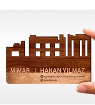 BK Gift Kişiye Özel Mesleki Mimar Ahşap Kartvizit (Model 1) 50 ADET