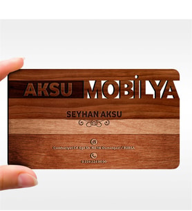 BK Gift Kişiye Özel Mesleki Mobilya Dekorasyon Ahşap Kartvizit (Model 2-7) 50 ADET